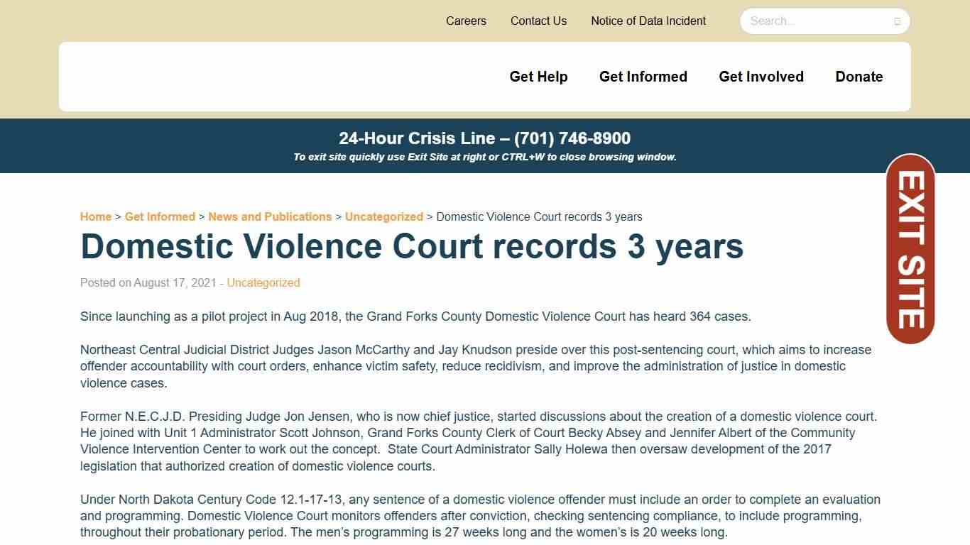 Domestic Violence Court records 3 years CVIC